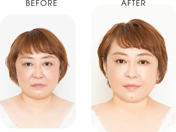 50代向けメイクのビフォーアフター