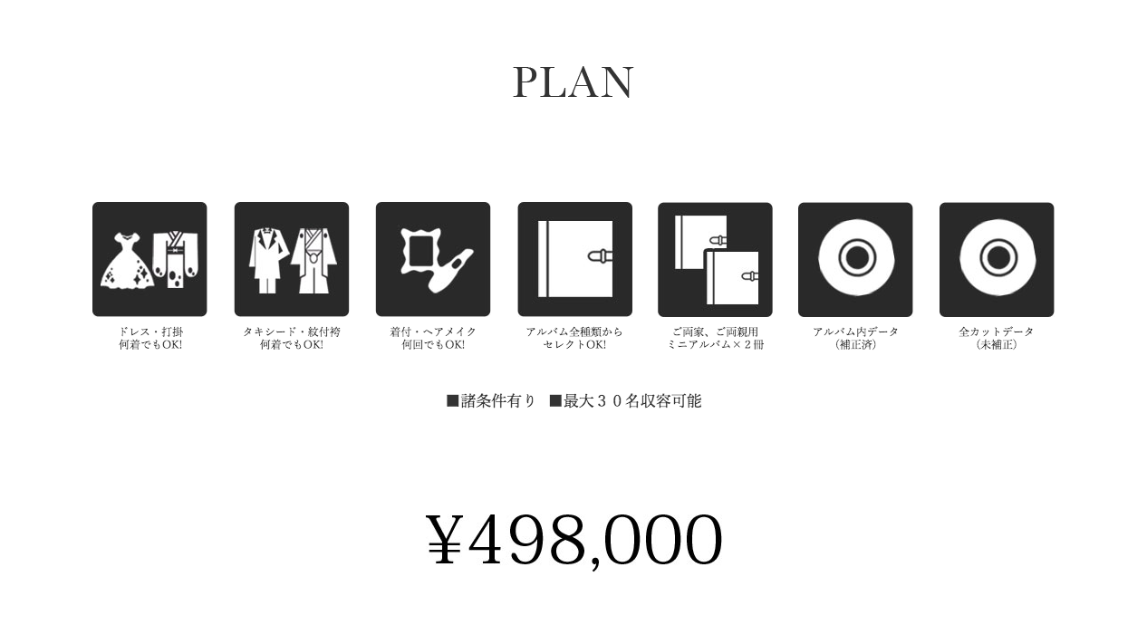 プライベートフォトプランの料金表
