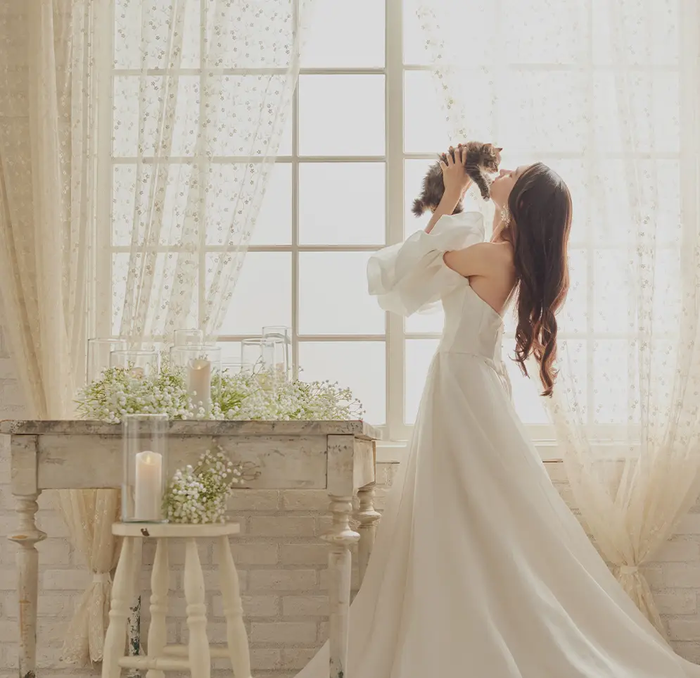 東京のスタジオでフォトウェディング