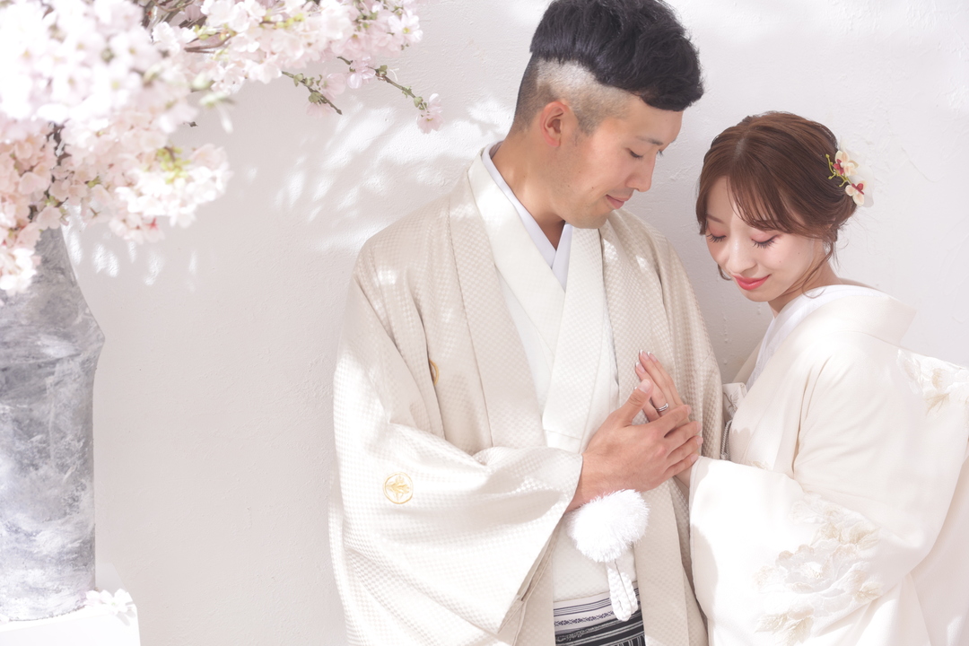 札幌、北海道、ウェディングフォト、和装、和装ヘア、和装メイク、桜